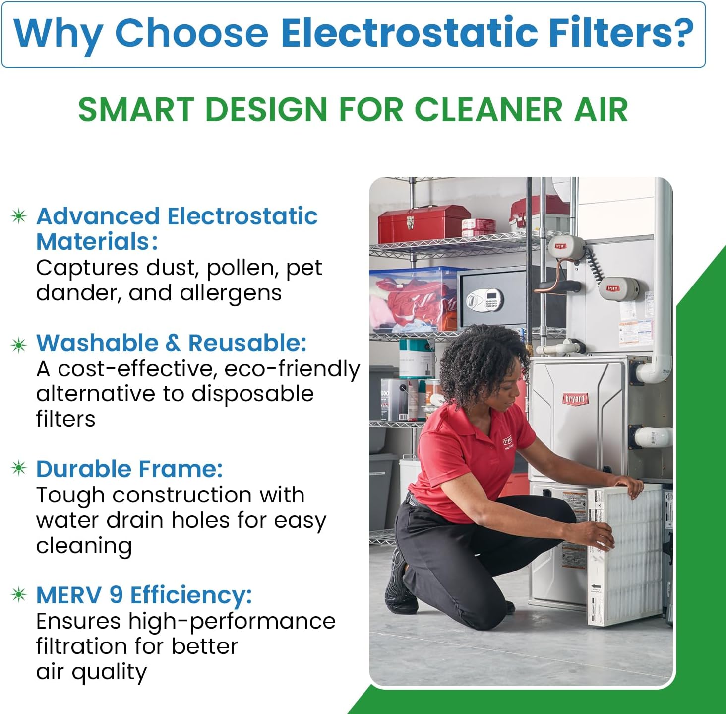 Filter Everything Reusable Air Filter 16x19x0.12, Part Number 917763 Nordyne Replacement, Aluminum HVAC & Furnace Washable Air Filter, Durable & Reusable Premium Replacement Set, 2 Pack