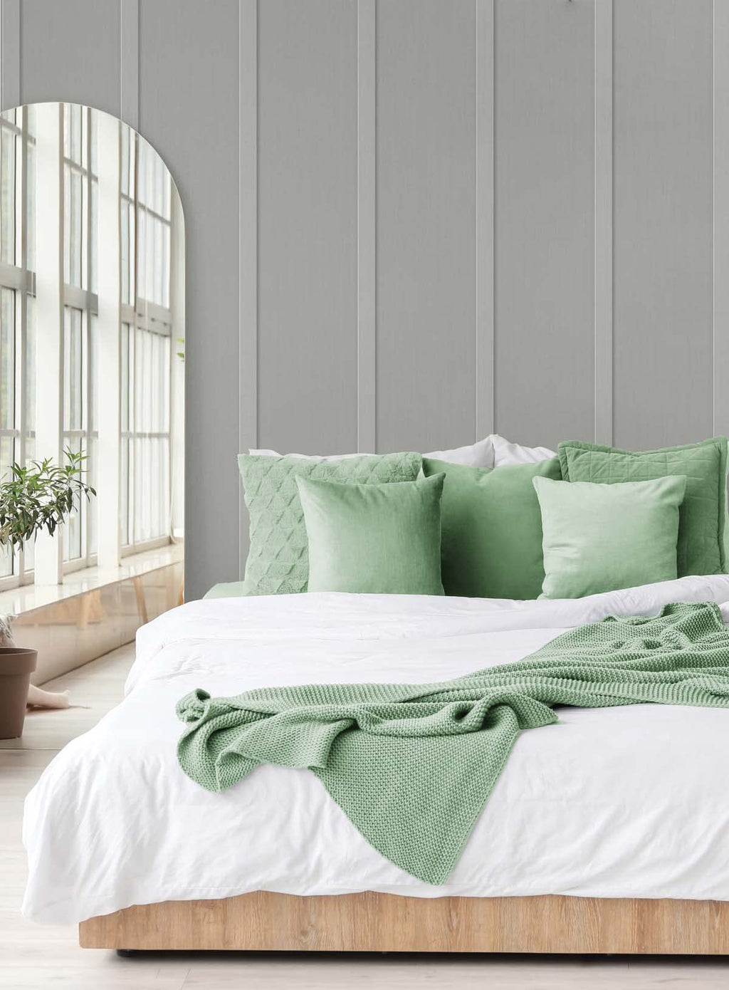 Papel de Parede Autoadesivo NextWall Faux Board and Batten (Cinza Porto)