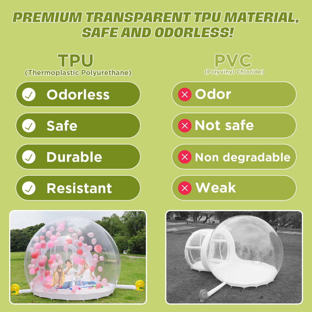 FINCOME Inflatable Bubble House 10FT for Kids Adults, Large TPU Balloon House with Double Air Blowers 100 Balloons, Bubble Balloon House for Party Wedding Birthday Holiday Outdoor Commercial Event