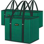 BALEINE 3Pk Reusable Grocery Bags, Foldable Shopping Bags for Groceries with Reinforced Bottom & Handles (Antique Foliage)