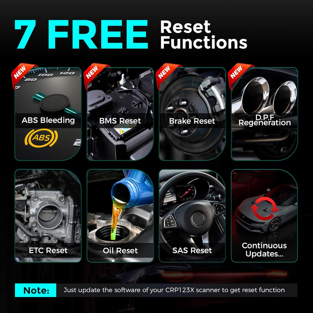 LAUNCH OBD2 Scanner CRP123X Elite, 2025 Lifetime Free WiFi Update scan Tool, FCA SGW, SAS Calibration/Throttle/Brake/BMS/D-P-F/Oil Reset/ABS bleeding, Multi Systems Car Scanner, Battery Test, Auto VIN