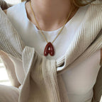 KissYan Bubble Letter Necklace, 14K Gold Plated Enamel Initial Pendant Box Chain Necklace Dainty Alphabet Jewelry for Women(Red M) - Grand Goldman