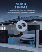 CO-Z 3300 lb Automatic Sliding Gate Opener with 2 Remote Controls, Electric Rolling Driveway Fence Slide Gate Motor, Complete Gate Operator Hardware Security System Kit for Sliding Gate Up to 40 Feet