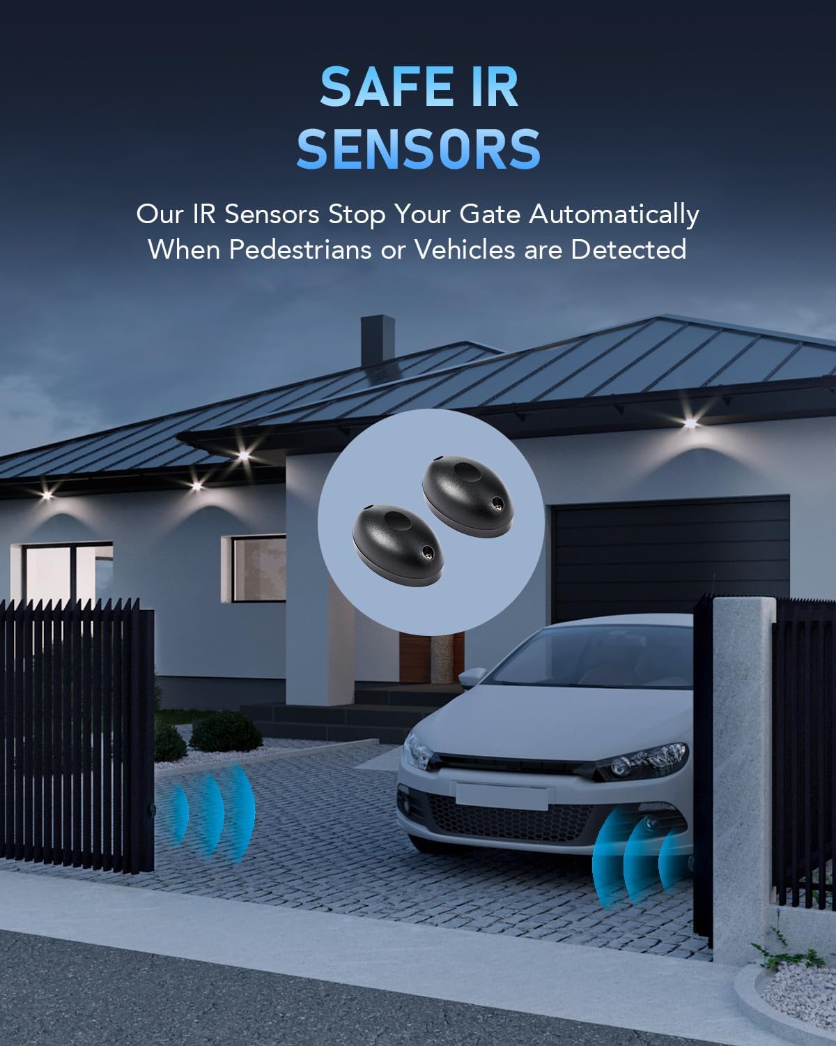 CO-Z 3300 lb Automatic Sliding Gate Opener with 2 Remote Controls, Electric Rolling Driveway Fence Slide Gate Motor, Complete Gate Operator Hardware Security System Kit for Sliding Gate Up to 40 Feet