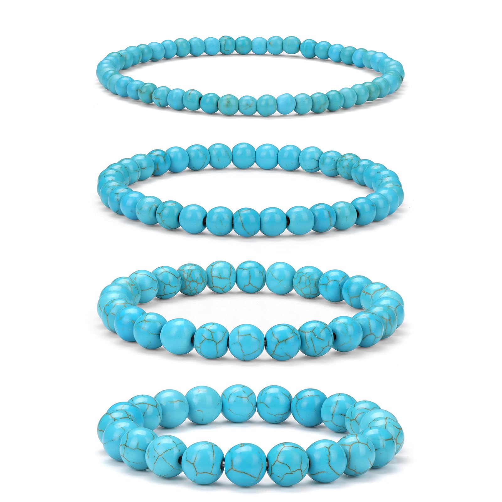 4pcs Beaded Bracelets for Women,Natural Healing Crystal Gemstones Bracelet,Anxiety Stress Relief Bracelet Handmade purple Jewelry Gifts for Women