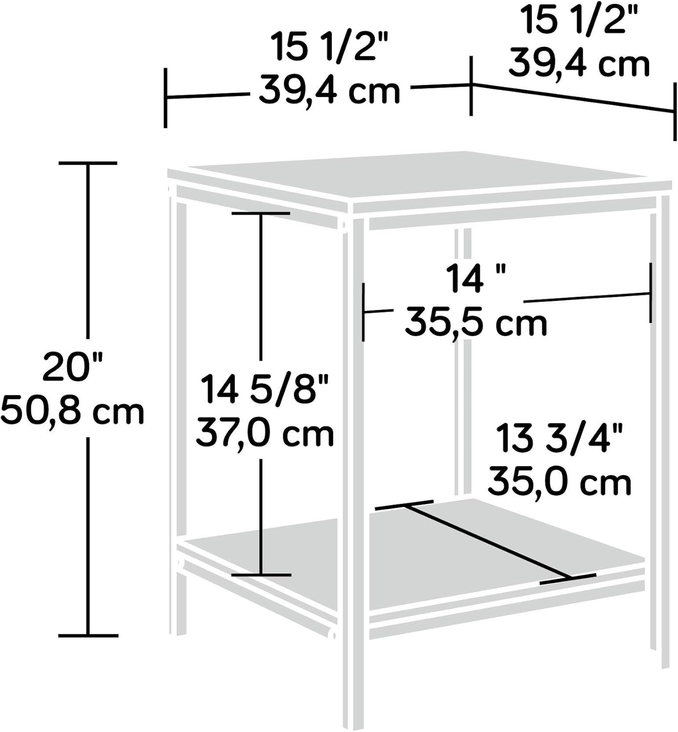 Sauder North Avenue Side Table, Charter Oak finish