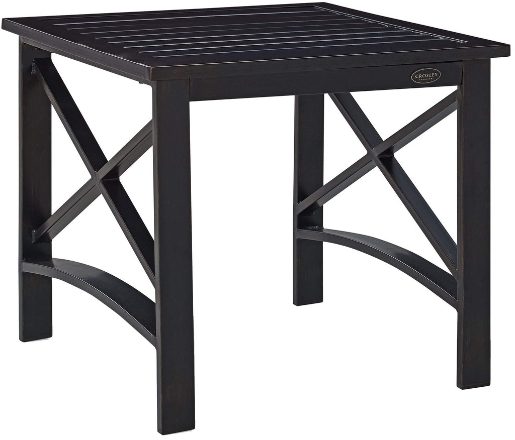 Crosley Furniture Kaplan Weather Resistant Metal Outdoor Coffee Table for Patio, Deck, Porch, Oiled Bronze