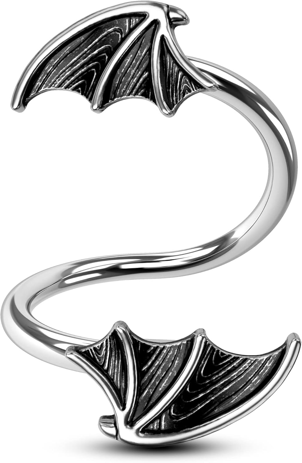 CM Crareesi Mania Bat Twist Helix Earrings 316L Stainless Steel Spiral Barbell 16G Helix Piercing Jewelry for Halloween Conch Tragus Piercing Jewelry