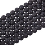 PH PandaHall 470pcs 8mm Lava Beads Natural Black Bead Black Lava Spacer Beads Oil Diffuser Bead Round Rock Stone Volcanic Rock Chakra Stone for Earrings Necklaces Bracelet Jewelry Making