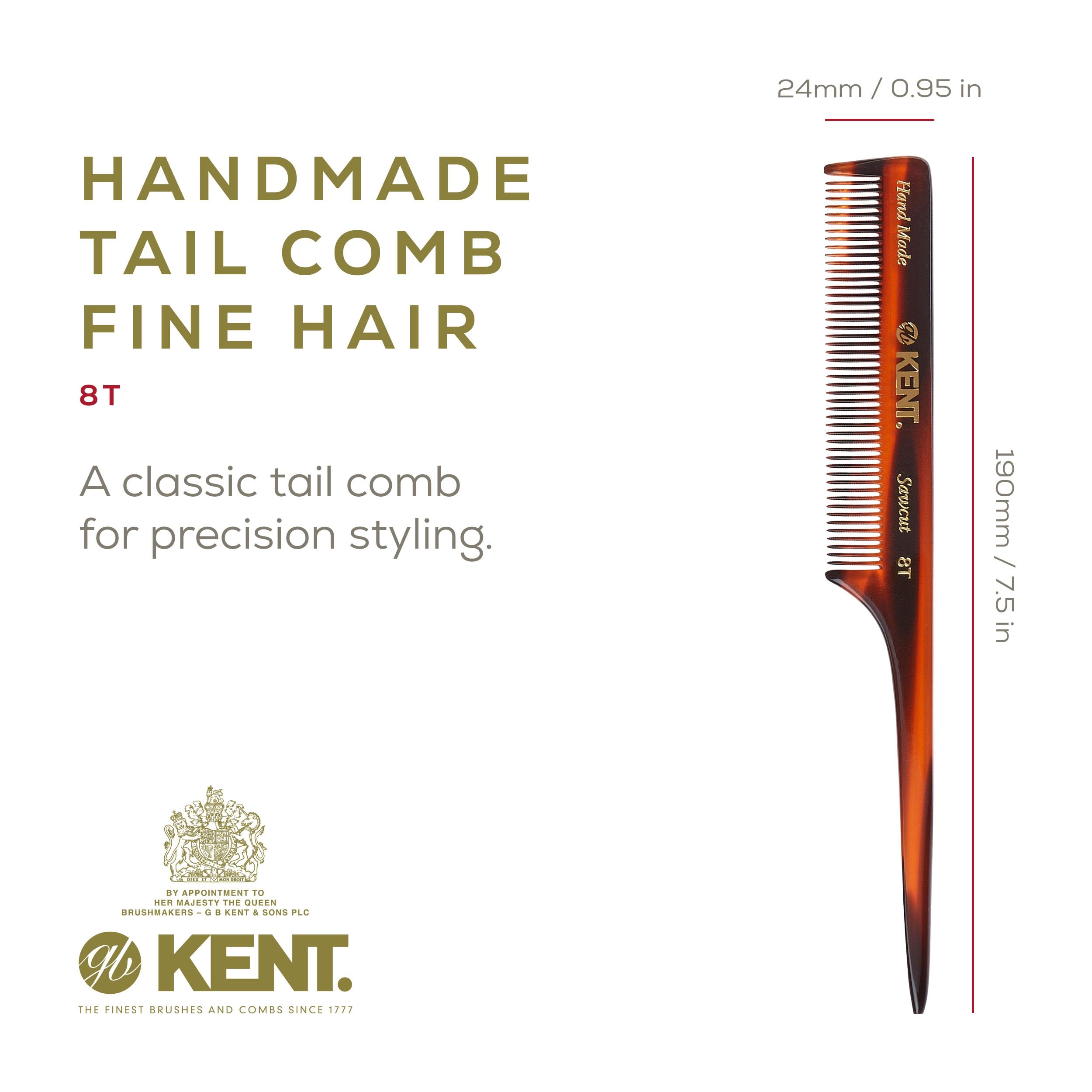 Exquisite Kent Fine Tail Comb -8T Hand-Made in England