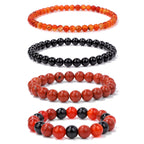 4pcs Beaded Bracelets for Women,Natural Healing Crystal Gemstones Bracelet,Anxiety Stress Relief Bracelet Handmade purple Jewelry Gifts for Women