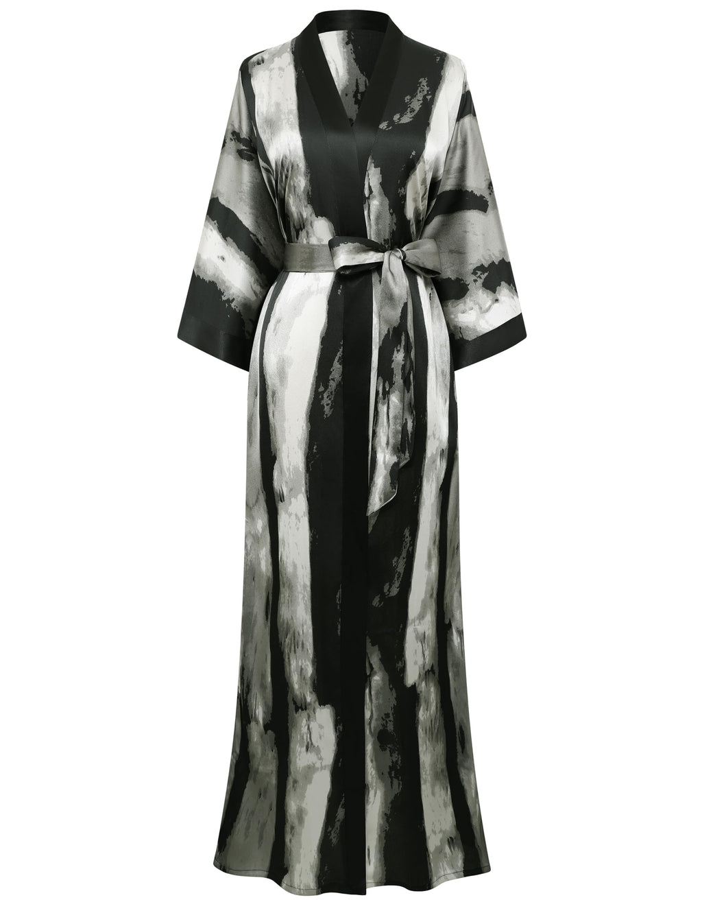 PRODESIGN Kimono Robe for Women - Long Satin Sleepwear Silky Kimono Cover-Up Nightgown Japanese Bathrobe Loungewear Blouse