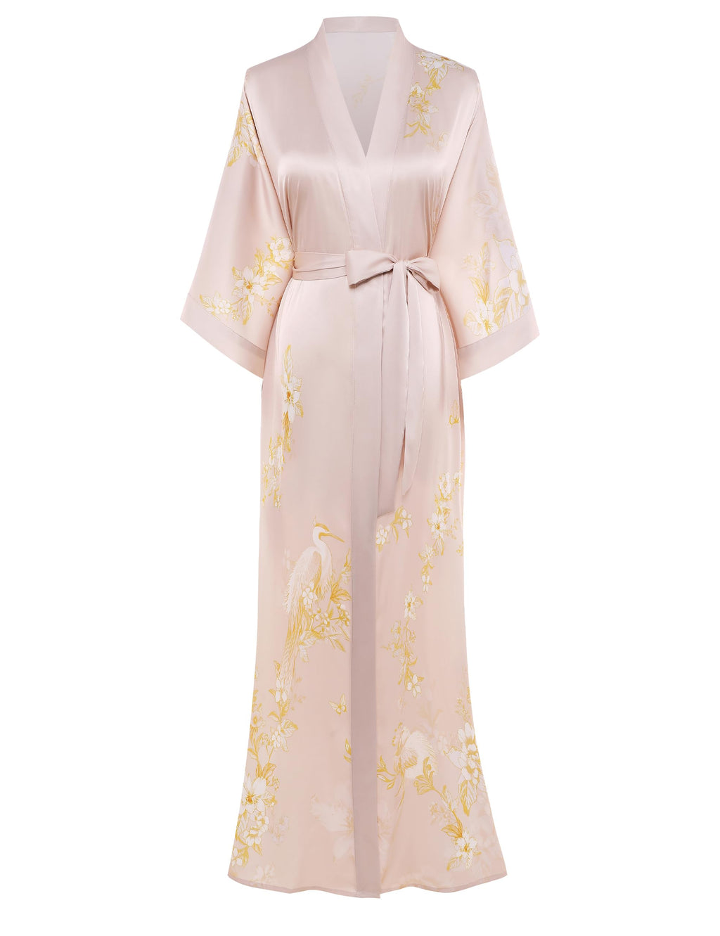 PRODESIGN Kimono Robe for Women - Long Satin Sleepwear Silky Kimono Cover-Up Nightgown Japanese Bathrobe Loungewear Blouse