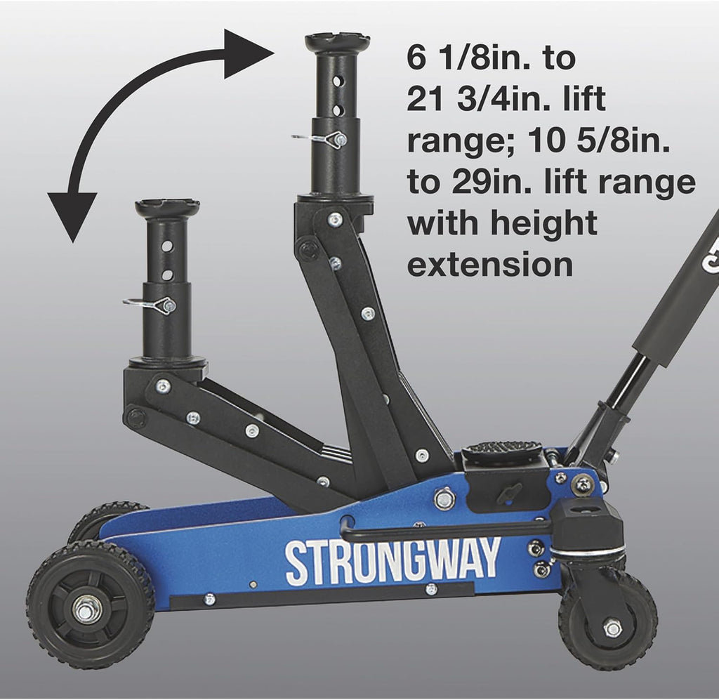 Strongway Off-Road Vehicle Jack, Offroad Jack Aluminum Construction Jack with High-Lift Design and Heavy-Duty Rear Swivel Casters, Car Lift Jack Off Road Jack