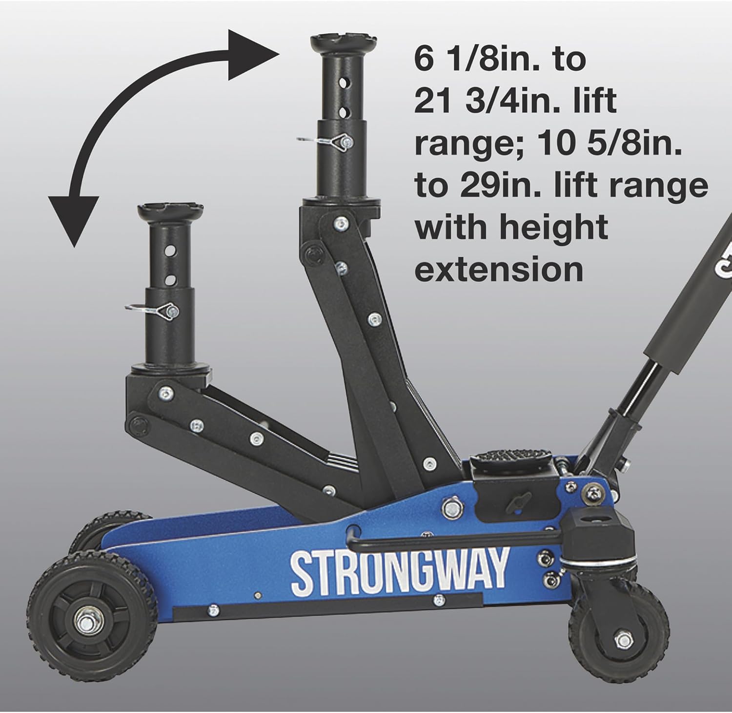 Strongway Off-Road Vehicle Jack, Offroad Jack Aluminum Construction Jack with High-Lift Design and Heavy-Duty Rear Swivel Casters, Car Lift Jack Off Road Jack