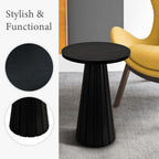 Small Pedestal Side Table, Round Modern Drink Table for Small Space Living Room, Bedroom (Black)