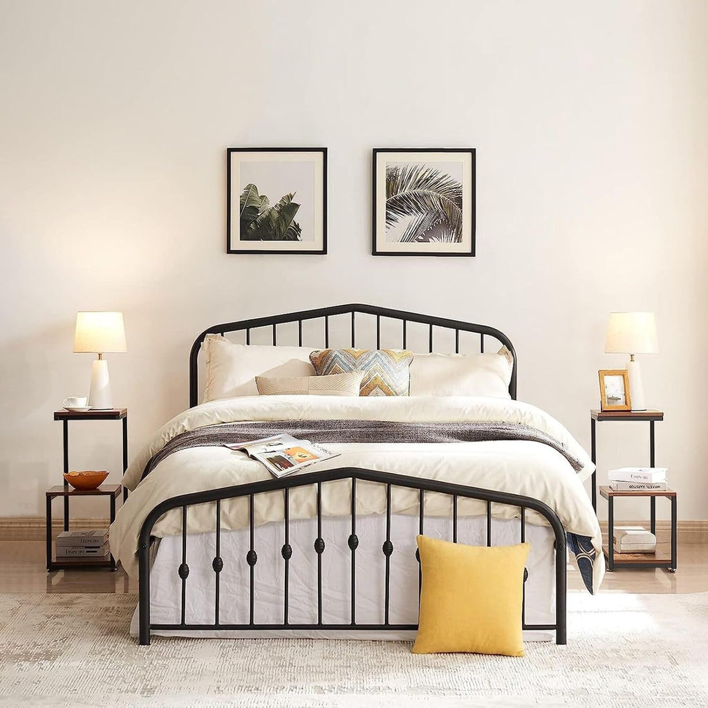 G Shaped Side Table, 3 Tier End Table for Couch Indoor, Small Sofa Coffee Table with Metal Frame for Living Room Bedroom Nightstand Bedside