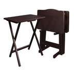Casual Home 660-40 Tray Table Set, Natural, 14.75 in x 19 in x 25.5 in, 5 Piece