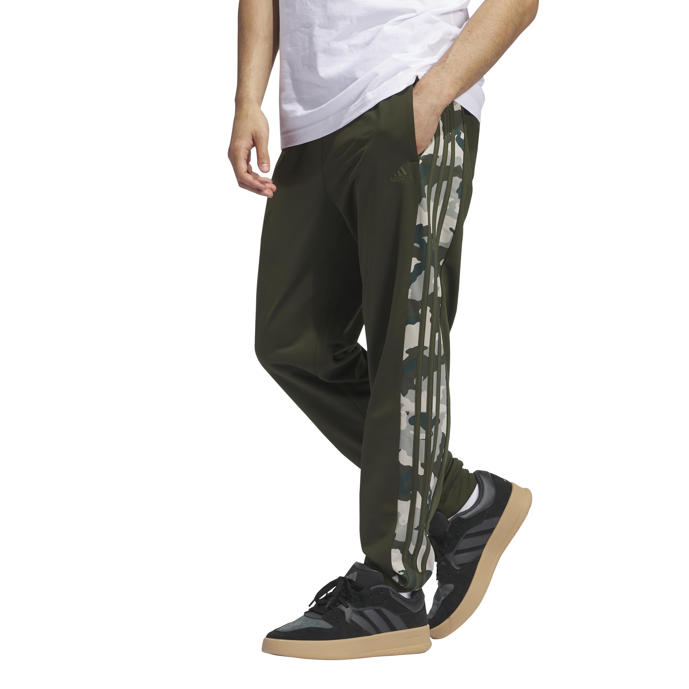 adidas Men's Essentials Camouflage Tricot Track Pants, Night Cargo