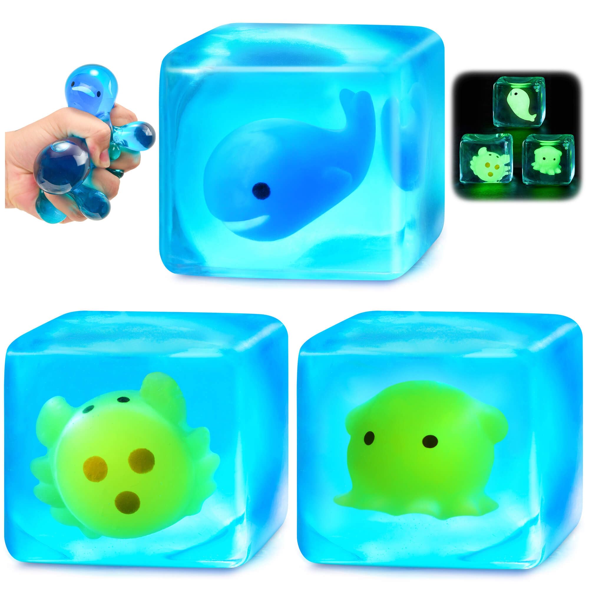 Stress Cube Fidget Toys Adults - Sensory Toys for Kids with Autism Stress Balls for Adults Squishy Toys for Anxiety Squeeze Fidgets for Teens Stress Relief Gifts Easter Basket Stuffers