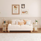 HOOBRO Small Round Side Table with Charging Station, 2-Tier Round Bamboo End Table, Compact Sofa Bedside Table for Small Space, Easy Assembly, for Living Room, Bedroom, Apartment, Natural YL156UBZ01