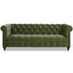 Jennifer Taylor Home Alto 88" Performance Velvet Tufted Chesterfield Sofa in Burnt Orange