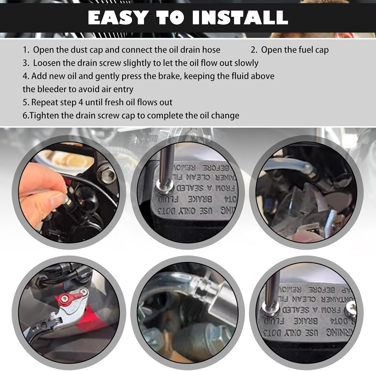 Car Brake Bleeder Hose Kit,Practical Brake Bleed Hose Kit with One Way Check Valve & Clamp for Bleeding Repair,Professional Car Accessories Cars & Motorcycle Brakes Bleeder Kits