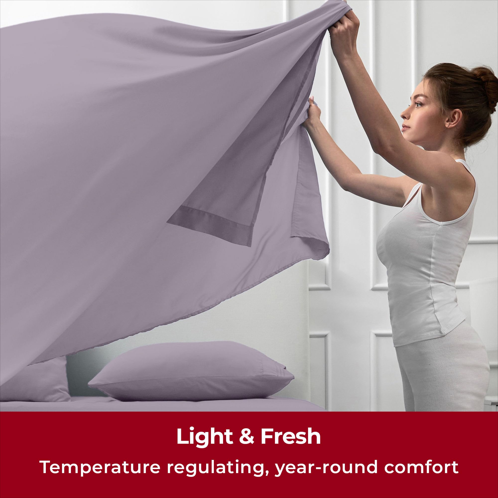 Mellanni Queen Sheets Set - 4 PC Iconic Collection Bedding Sheets & Pillowcases - Hotel Luxury, Extra Soft, Cooling Bed Sheets - for Women, Men, Kids & Teens (Queen, White)