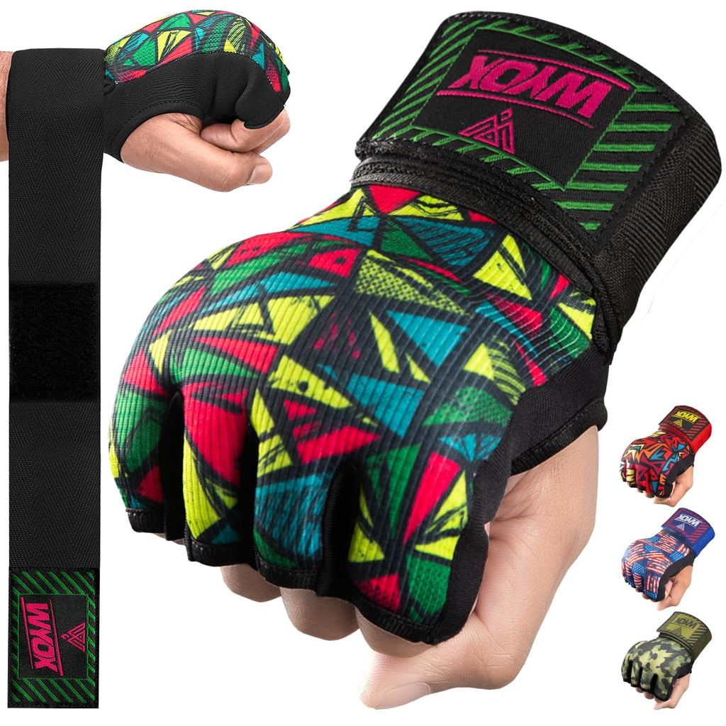 WYOX Gel Boxing Hand Wraps Inner Gloves for Men & Women, 80cm Quick Wrist Straps, Padded Knuckle Protection for Muay Thai Kickboxing, Hand Wraps for Boxing & Martial Arts