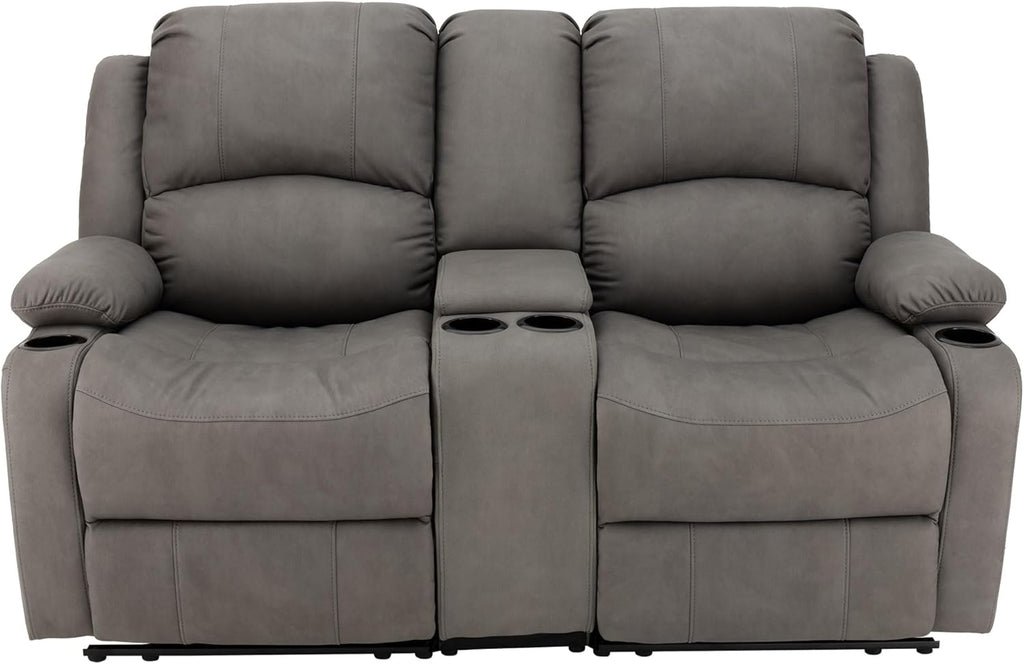 65"" Powered Wall Hugger Reclining RV Theater Seats | Double Recliner RV Sofa & Console | RV Couch | Wall Hugger Recliner | RV Theater Seating | RV Furniture (Slate), CC-PMOD65