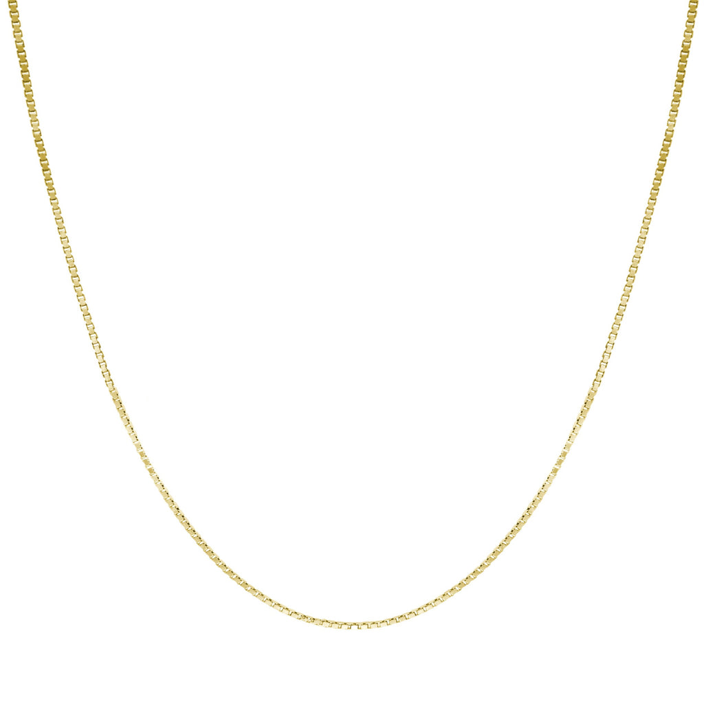 Colar de Corrente Caixa 0,7mm com Fecho Lagosta da Honolulu Jewelry Company em Ouro Amarelo Maciço Real 14K (20 Polegadas)