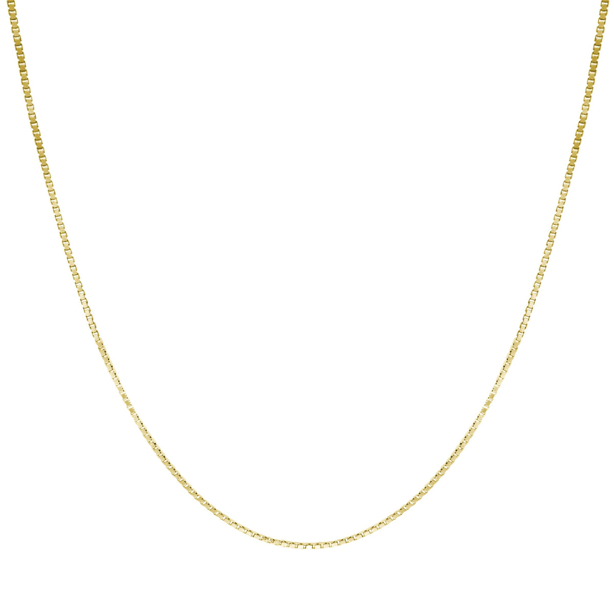 Colar de Corrente Caixa 0,7mm com Fecho Lagosta da Honolulu Jewelry Company em Ouro Amarelo Maciço Real 14K (20 Polegadas)