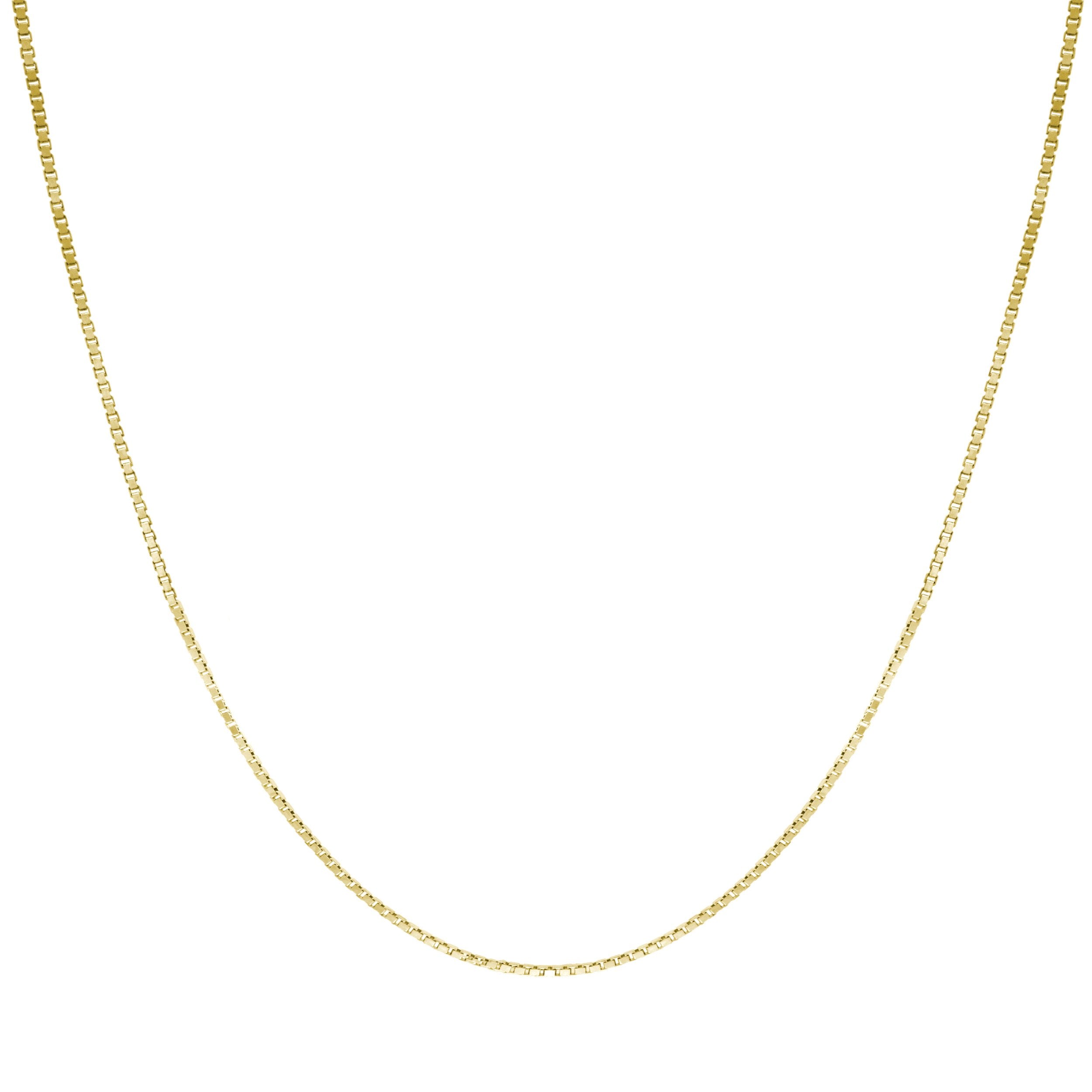 Colar de Corrente Caixa 0,7mm com Fecho Lagosta da Honolulu Jewelry Company em Ouro Amarelo Maciço Real 14K (20 Polegadas)