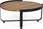 Christopher Knight Home Tracy Outdoor Modern Industrial Acacia Wood Coffee Table, Teak Finish, Black