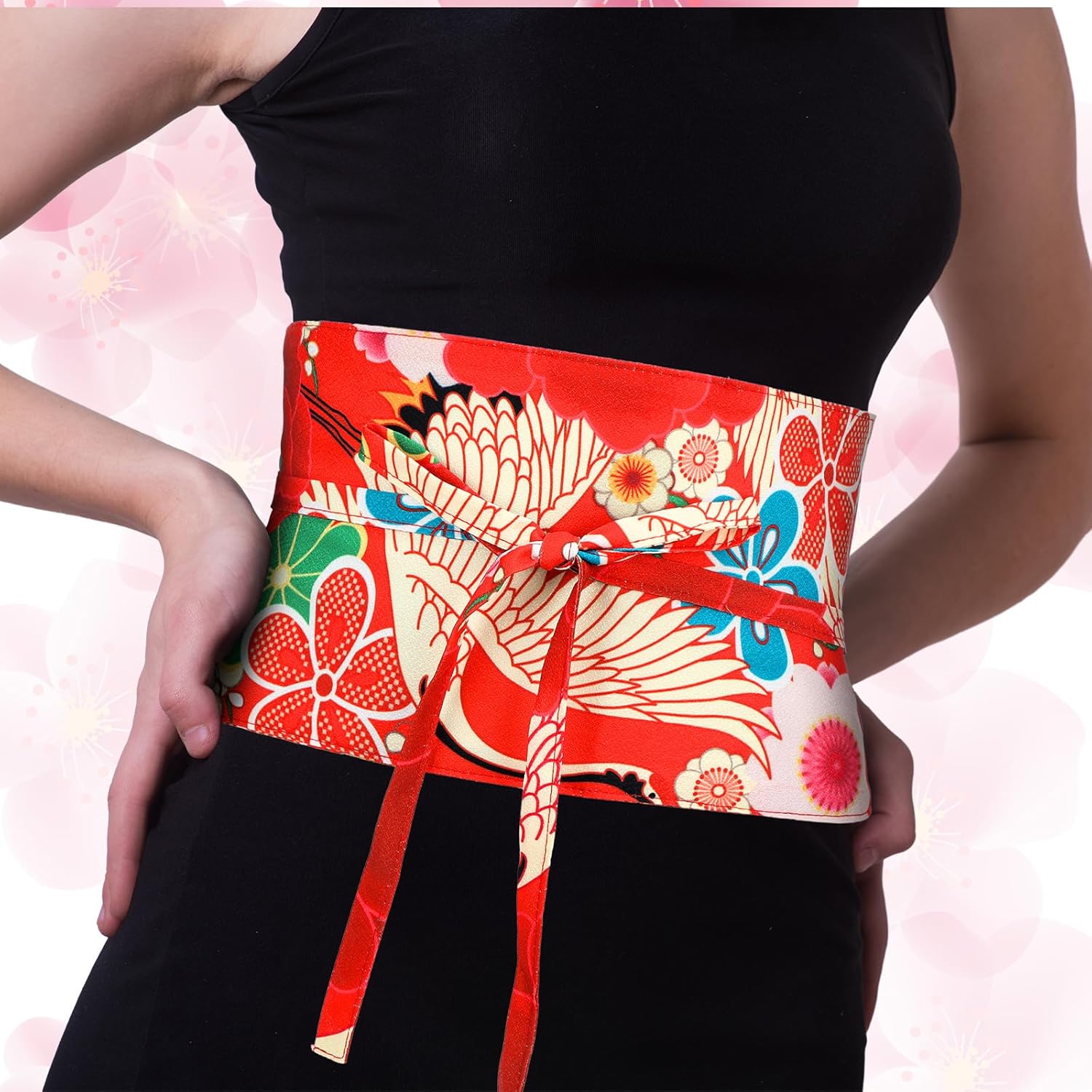 Handepo 3 Pcs Women's Japanese Kimono Robe Obi Belt Kimono Robe Wide Waistband for Japanese Style Robe Accessories