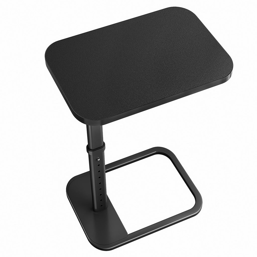 Kitstorack TV Tray Table, Adjustable Height & Flip-Top & Rounded Metal Corners, Snack Table for Couch, Sofa, Bed, Chair, Living Room, C Shaped End Side Table for Eating, Dinner or Laptop, Small Spaces