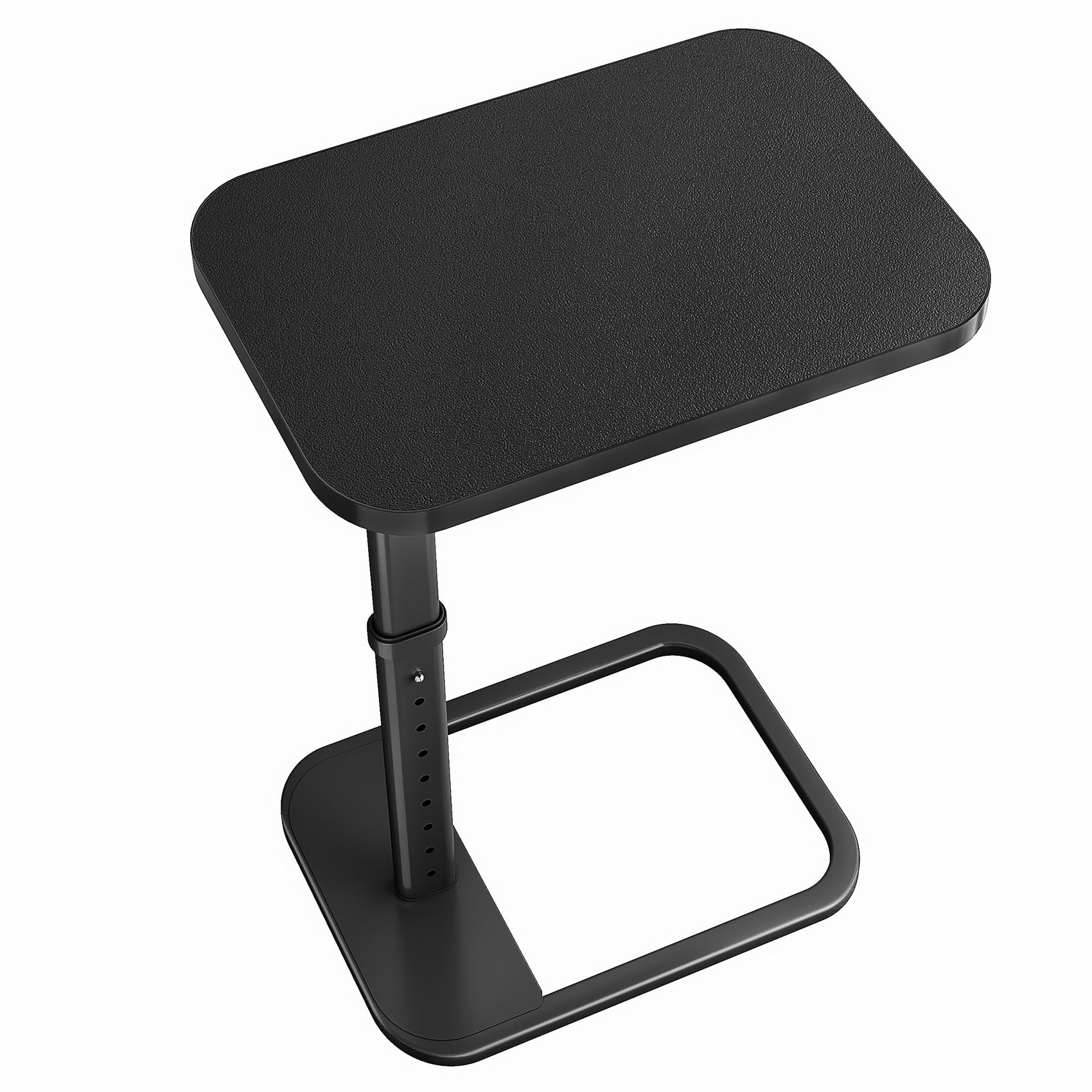 Kitstorack TV Tray Table, Adjustable Height & Flip-Top & Rounded Metal Corners, Snack Table for Couch, Sofa, Bed, Chair, Living Room, C Shaped End Side Table for Eating, Dinner or Laptop, Small Spaces