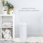 Ubbi Steel Diaper Pail, Odor Locking, No Special Bag Required, Award-Winning, Registry Must-Have, White