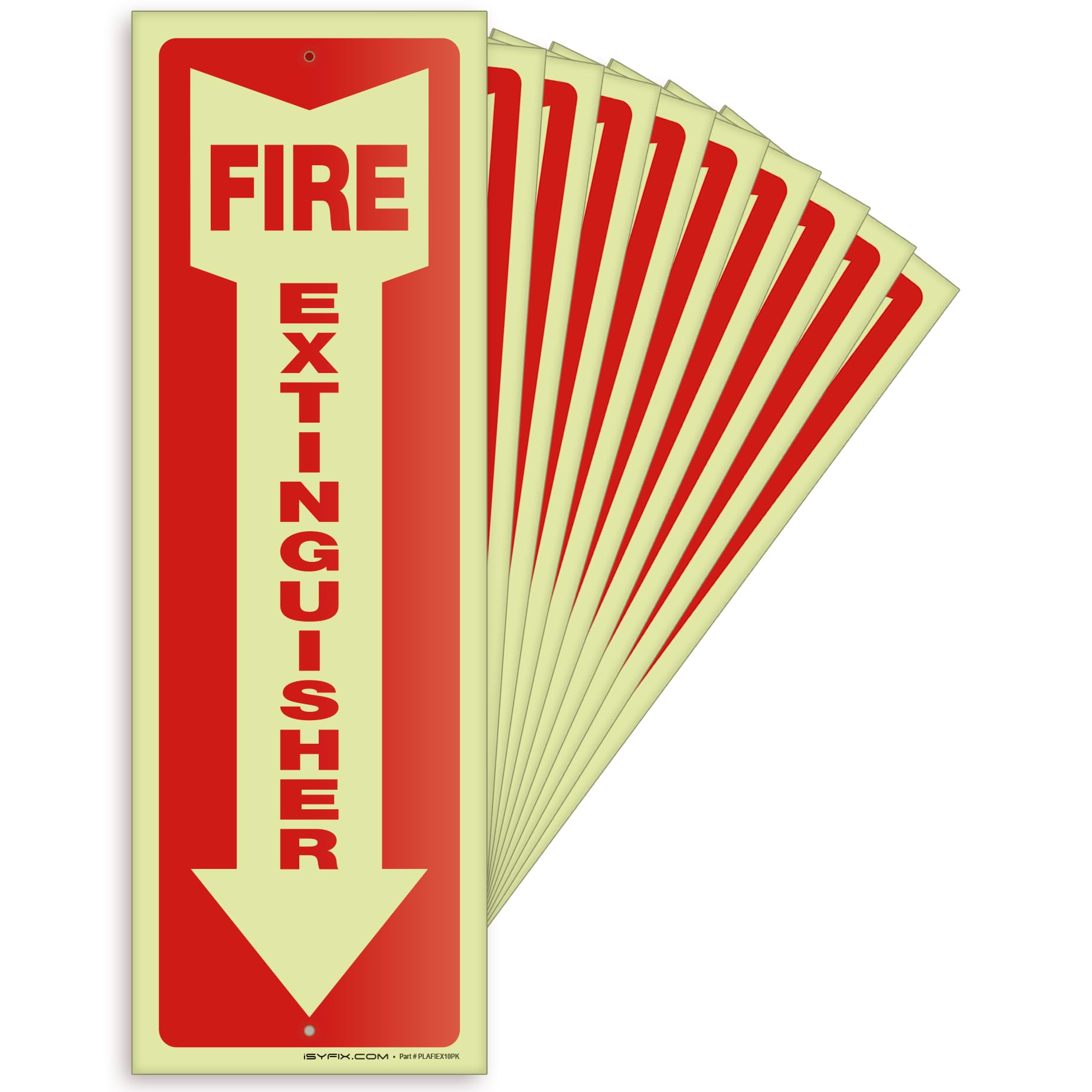 iSYFIX Fire Extinguisher Signs – 3 Pack 4x12 Inch – 40 mil Thick Polystyrene Plastic, Laminated for Ultimate UV, Weather, Scratch, Water & Fade Resistance, Indoor & Outdoor