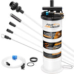 FOUR UNCLES 6.5L Oil Extractor - Pneumatic/Manual Vacumm Fluid Extractor with Pump Tank Remover & 4 Tubes for Oil Change and a Brake Bleeding Hose for Brake Fluid Change