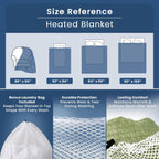 Heated Blanket Electric Throw Waffle, 50x60 Inches Sherpa Fleece Fast Heating Blanket 6 Heating Levels & 4 Hours Auto Off ETL Certification, Sage Green Throw