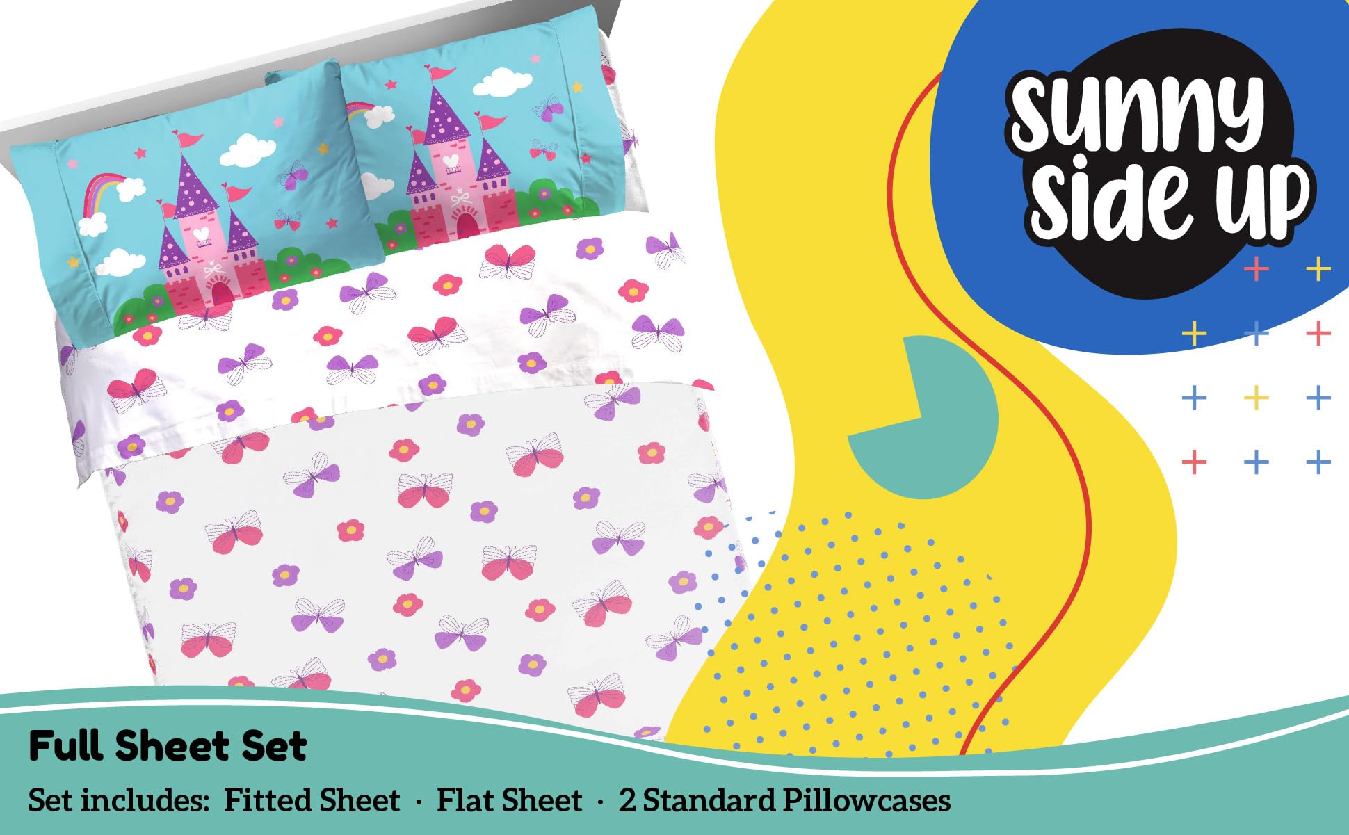 Sunny Side Up Minecraft Creeper & Animals Twin Sheet Set - 3 Piece Kids Bedding Set Includes Pillow Cover - Super Soft Microfiber Sheets