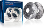 Detroit Axle - Brake Kit for Chevy GMC Silverado Sierra 1500 Tahoe Yukon XL Suburban Escalade ESV Drilled Disc Brake Rotors Ceramic Brakes Pads Replacement : 12.99" inch Front & 13.58" inch Rear Rotor