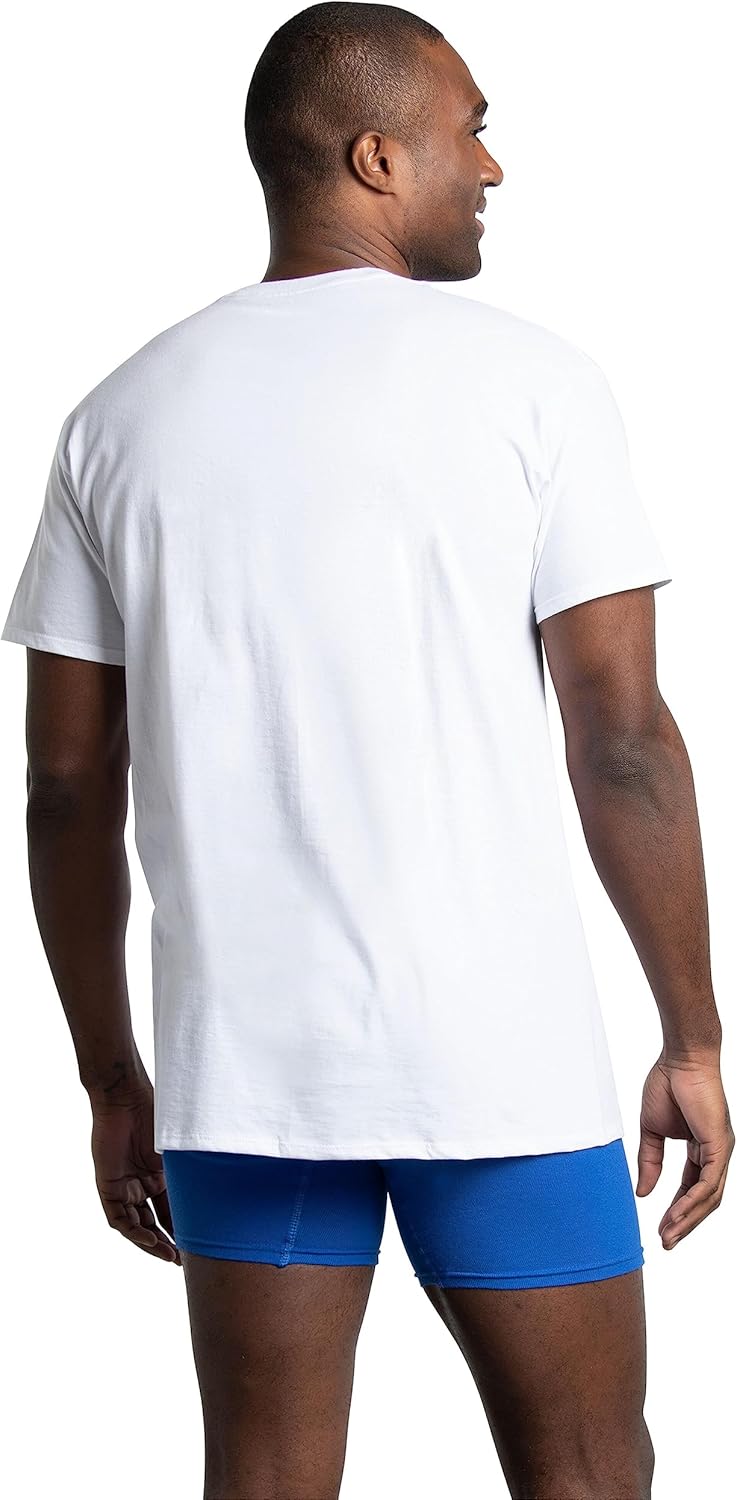 Fruit of the Loom Men's Crew Tee Undershirts, Moisture Wicking & Tag Free, Also Available in Big & Tall
