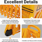 13 Feet 16 Hinged 1 Yellow Warning Panels, Commercial Portable Safety Barrier, Foldable Security Gates Barrier, Traffic Barricade Fence, Plastic Barricade for Construction, Traffic Control