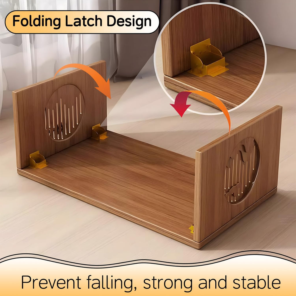 Folding Floor Coffee Table, Japanes Bamboo Foldable Tables, Portable Living Room Low Dsk, Versatile Tatami Meditation Tea Table for Dining Room, Wooden Table Desk for Home, Office (100X37CM)