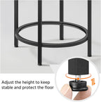 Yaheetech Glass End Table, Round Side Table, Small Coffee Accent Table Nightstand w/Glass Top & Metal Frame for Living Room/Balcony/Bedroom/Porch/Small Space, Modern Style, Black