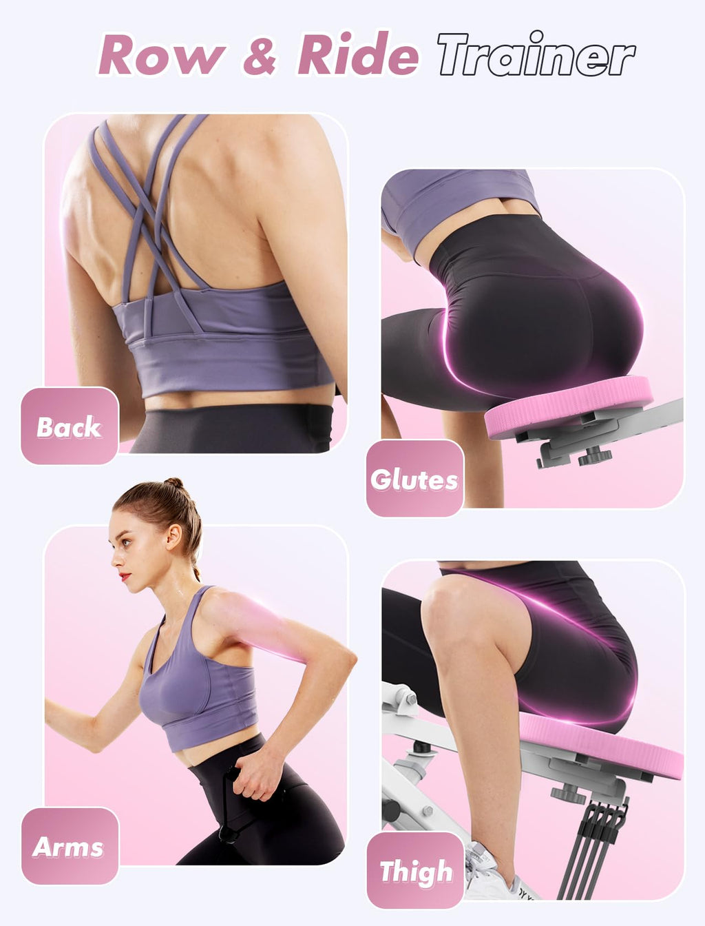 Sportsroyals Squat Machine for Home,Rodeo Core Exercise Machine,330lbs Foldable,Adjustable 4 Resistance Bands,Ride & Rowing Machine for Botty Glutes Butt Thighs,Ab Back/Leg Press Hip Thrust…