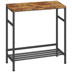 Entryway Table 31.5" Width, 2-Tier Console Table with Adjustable Shelves, Industrial Sofa Table with Storage, Foyer Tables for Entryway, Hallway, Kitchen, Living Room and Bedroom, Light Coffee