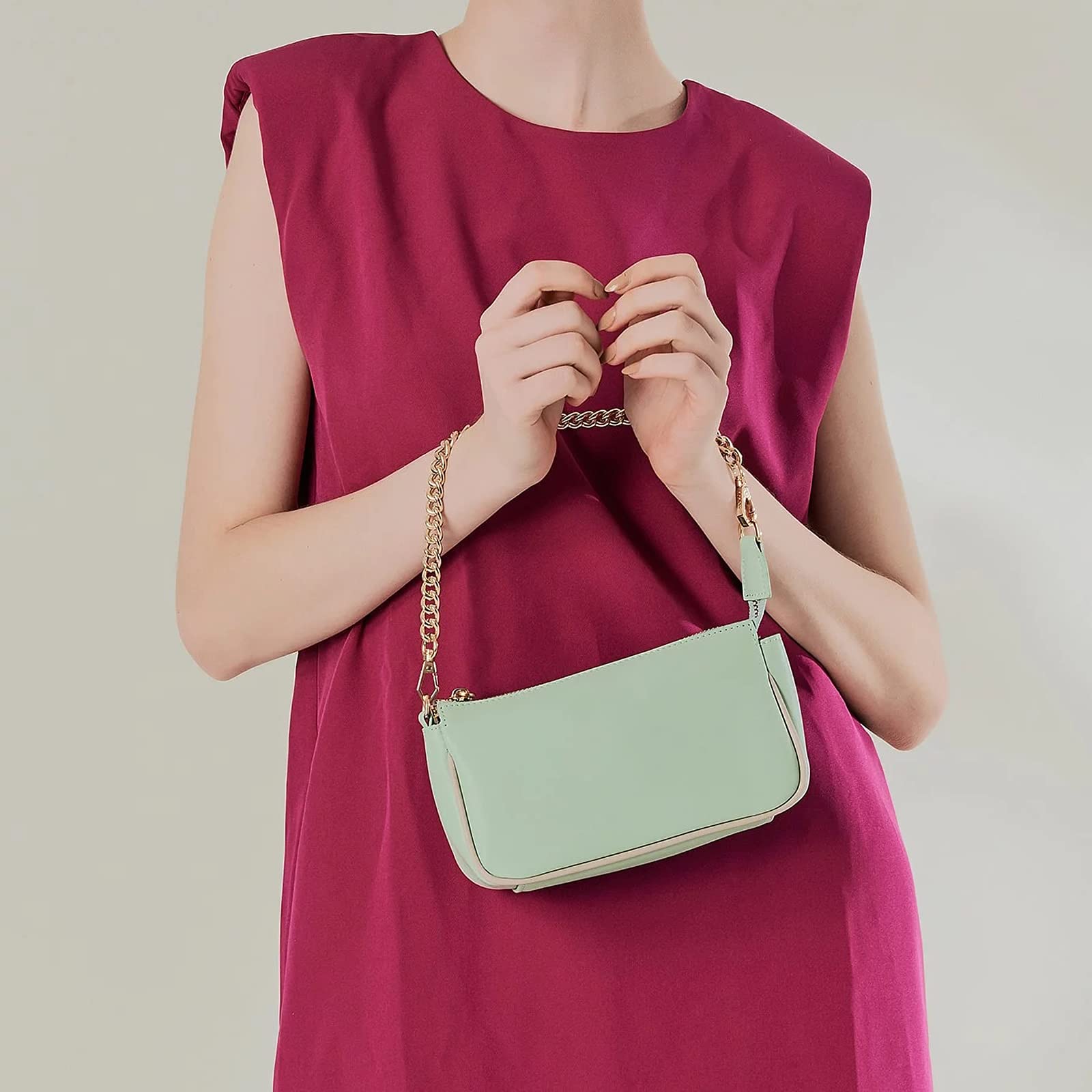 4 pièces chaînes plates de remplacement en fer de différentes tailles, sangle de chaîne en métal pour sac à main DIY, sac à bandoulière, sac à main, pochette par RAPUDA (15.4 Inch, 23.6 Inch, 31. 4 Inch, 47.2 Inch) Or